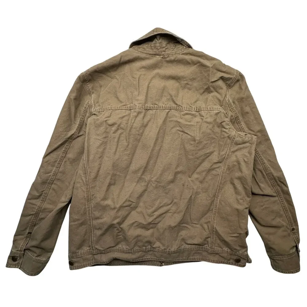 Eddie Bauer Field Canvas Jacket Mens Large Cotton Work Pockets Collared
